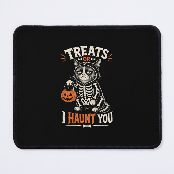 Item preview, Skeleton Cat Treats or I Haunt You Funny Halloween designed and sold by Glitchart66.