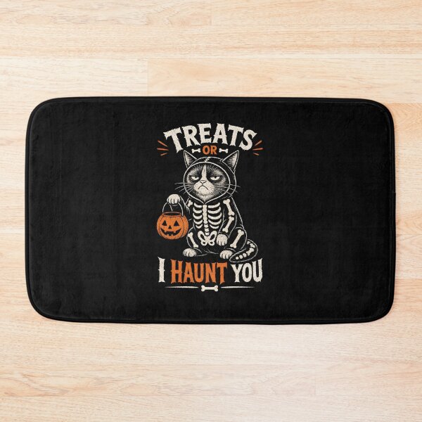 Item preview, Skeleton Cat Treats or I Haunt You Funny Halloween designed and sold by Glitchart66.