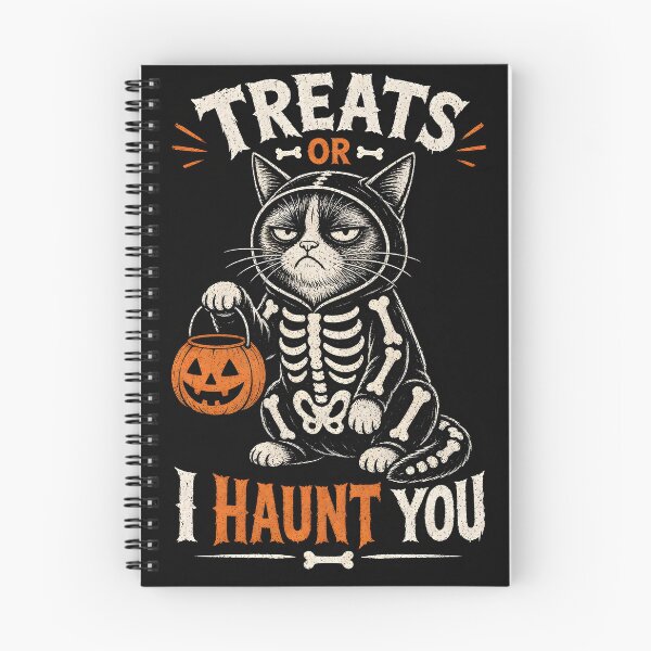 Item preview, Skeleton Cat Treats or I Haunt You Funny Halloween designed and sold by Glitchart66.