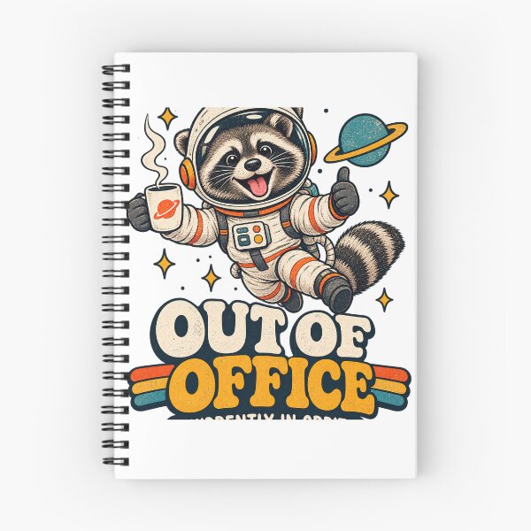 Item preview, Out of Office Currently in Orbit – Funny Raccoon Astronaut Retro Space Design designed and sold by HSE1.