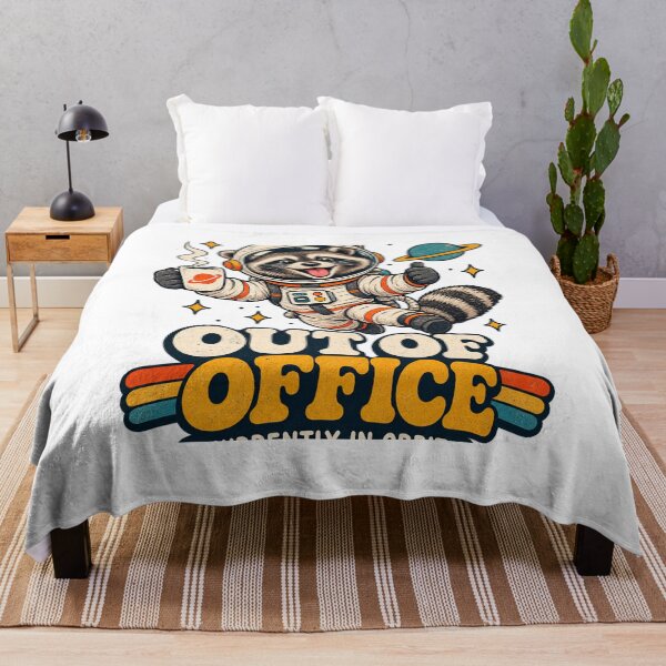 Item preview, Out of Office Currently in Orbit – Funny Raccoon Astronaut Retro Space Design designed and sold by HSE1.