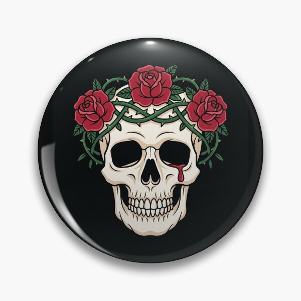 Item preview, Skull Crown of Thorns and Red Roses Art designed and sold by digizonebydas.