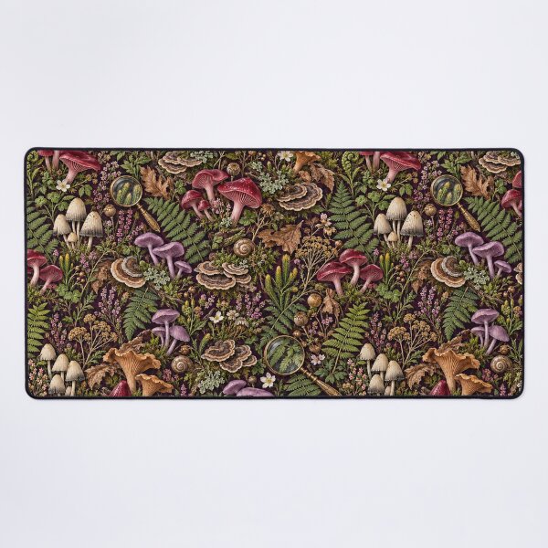 Item preview, Dark Academia Mushroom Pattern - Seamless Midnight Mycology Cabinet designed and sold by Lichtisign.
