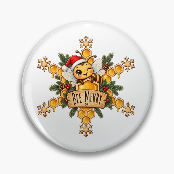 Artikelvorschau, Cute Bee Merry Christmas Honeycomb entworfen und verkauft von CoolContent Factory.