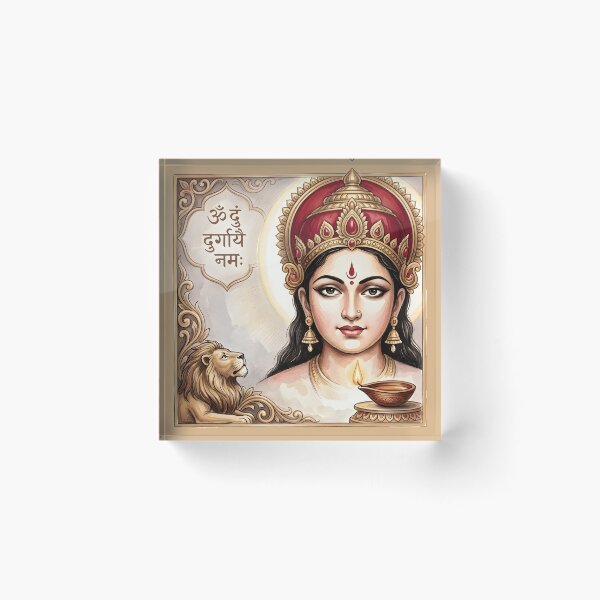 Aperçu de l'œuvre Art dévotionnel traditionnel de la déesse Durga créée et vendue par hutofdesigns.