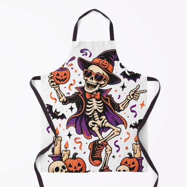 Item preview, Dancing Skeleton Halloween Pumpkin Spooky Gothic Illustration designed and sold by StormVape.