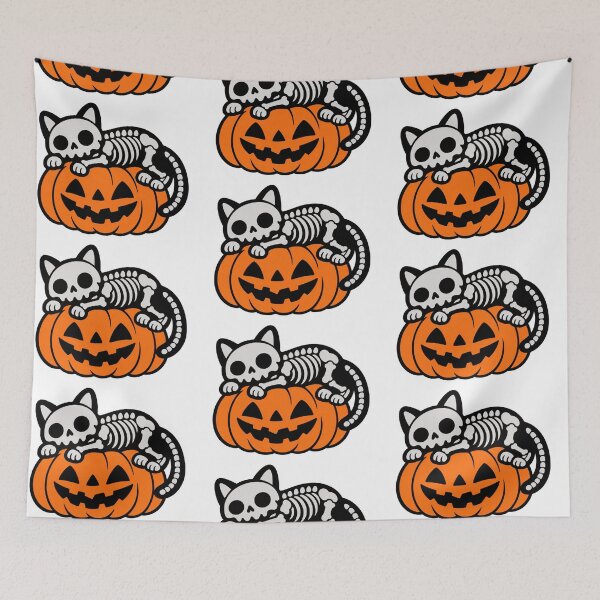 Item preview, Skeleton Cat on Pumpkin designed and sold by LuloCreative.