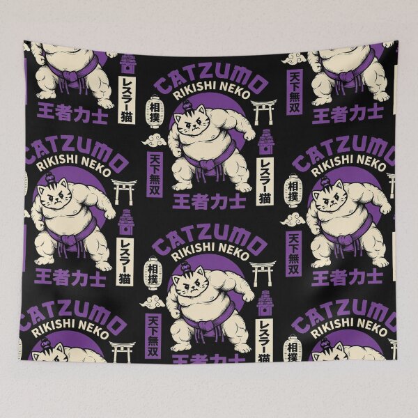 Item preview, Catzumo Rikishi Neko Powerful Muscular Sumo Cat designed and sold by Mindworx21.