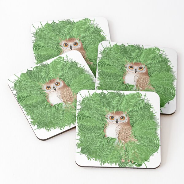 Item preview, Owl in Green Leaves Forest⁠     designed and sold by LittleHappiness by Kamollak .