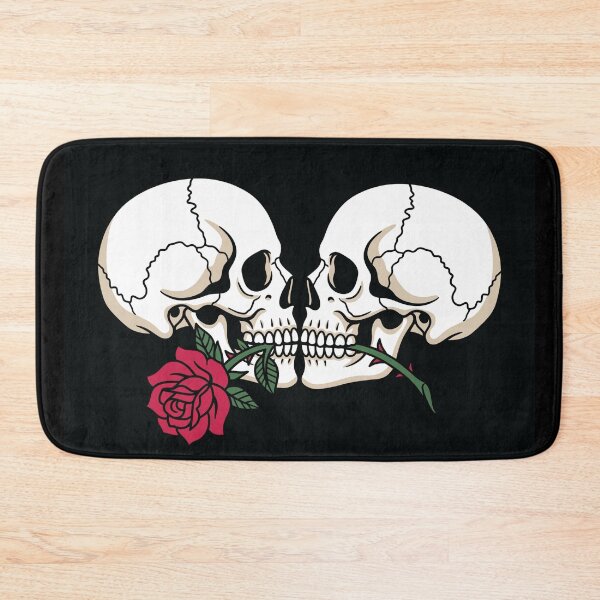 Item preview, Kissing Skulls Red Rose Gothic Love Art designed and sold by digizonebydas.