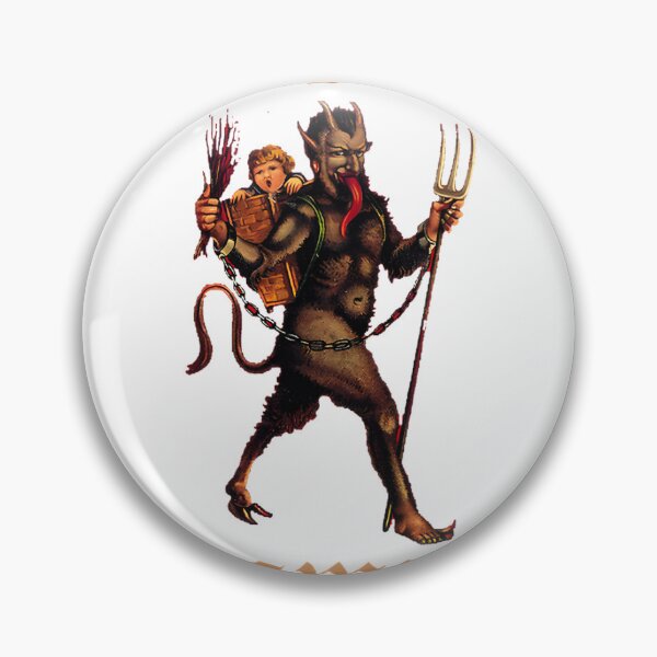 Item preview, Vintage Krampus Illustration of Child in Basket with Traditional Holiday Greeting designed and sold by Mohamed-Khalifa.