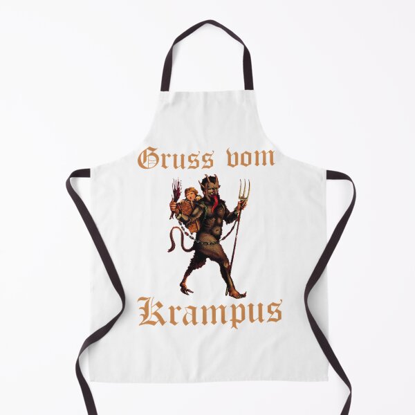 Item preview, Vintage Krampus Illustration of Child in Basket with Traditional Holiday Greeting designed and sold by Mohamed-Khalifa.