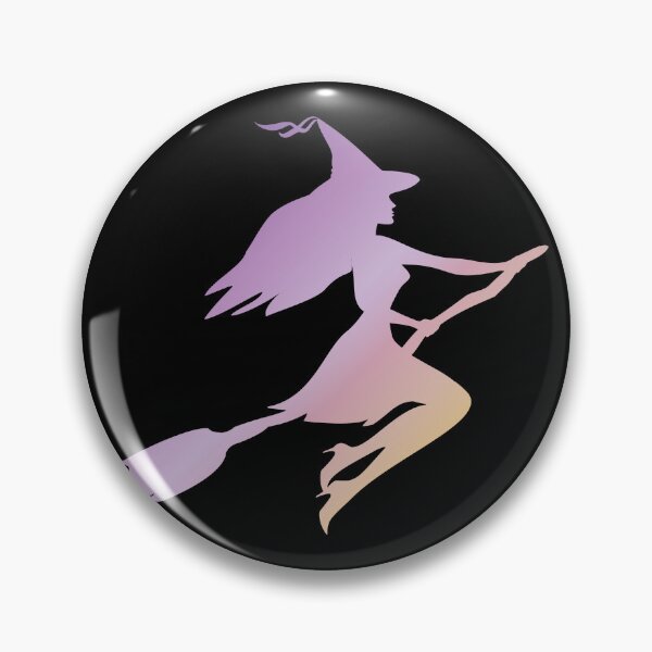 Item preview, Pastel Gradient Witch Silhouette Flying on Broomstick designed and sold by ZorianArt.