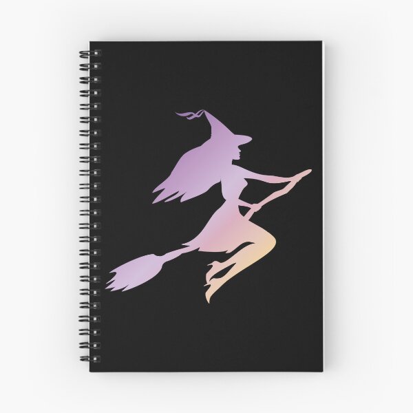 Item preview, Pastel Gradient Witch Silhouette Flying on Broomstick designed and sold by ZorianArt.