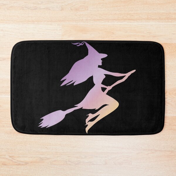 Item preview, Pastel Gradient Witch Silhouette Flying on Broomstick designed and sold by ZorianArt.
