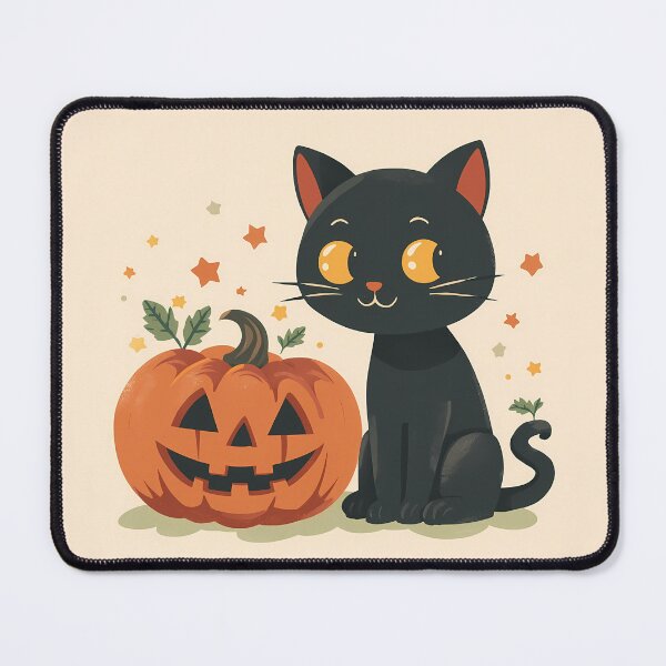 Item preview, Happy Black Cat and Jack-o'-Lantern - Cute Spooky Season Sticker designed and sold by Lu7u.