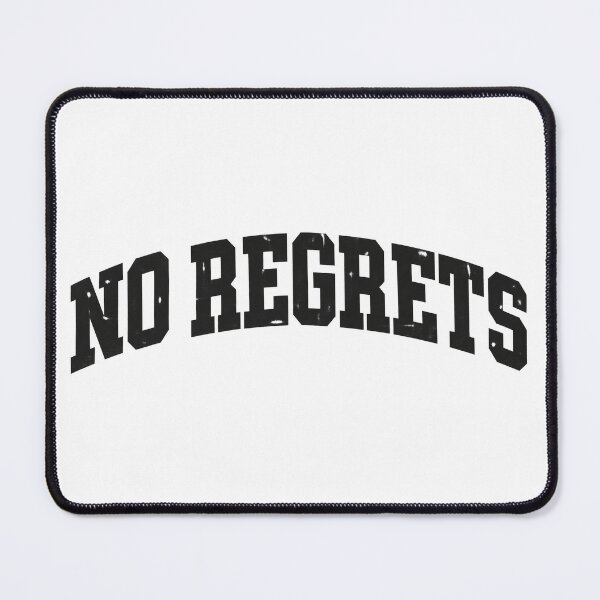 Item preview, No regrets bold typography text design in varsity athletic font style designed and sold by Chin2 Motion Studio.