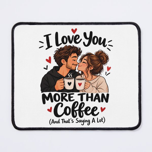 Item preview, I Love You More Than Coffee Funny Couple Gift designed and sold by CrazySzoopWorld.
