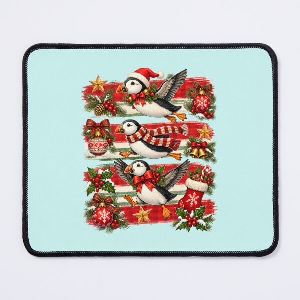 Item preview, Vintage Christmas Puffins Festive Holiday Birds designed and sold by Aesthetic-Avenue.