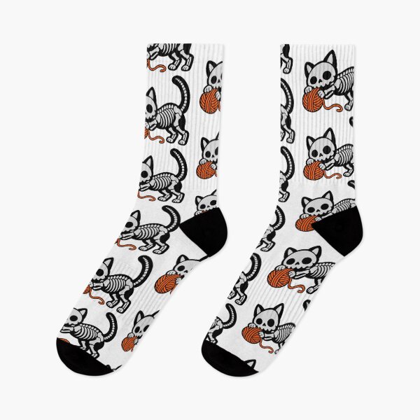 Item preview, Skeleton Cat Playing with Yarn designed and sold by LuloCreative.