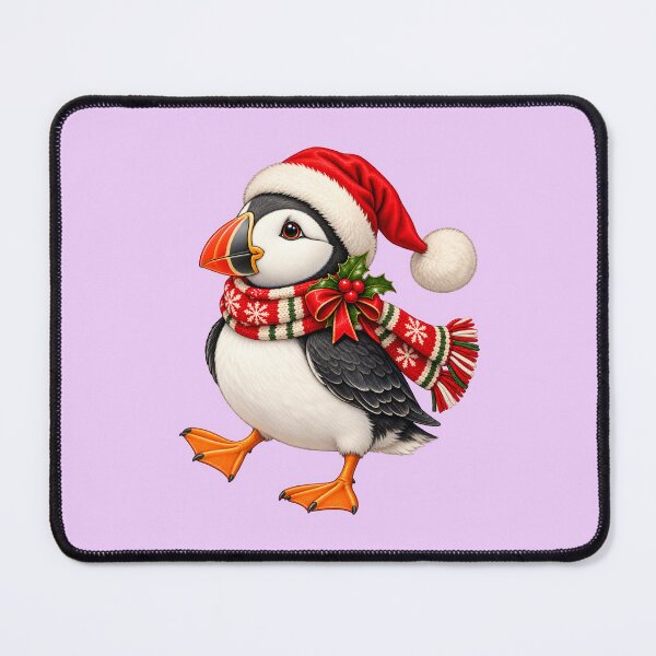 Item preview, Cute Christmas Puffin Santa Festive Holiday Bird designed and sold by Aesthetic-Avenue.