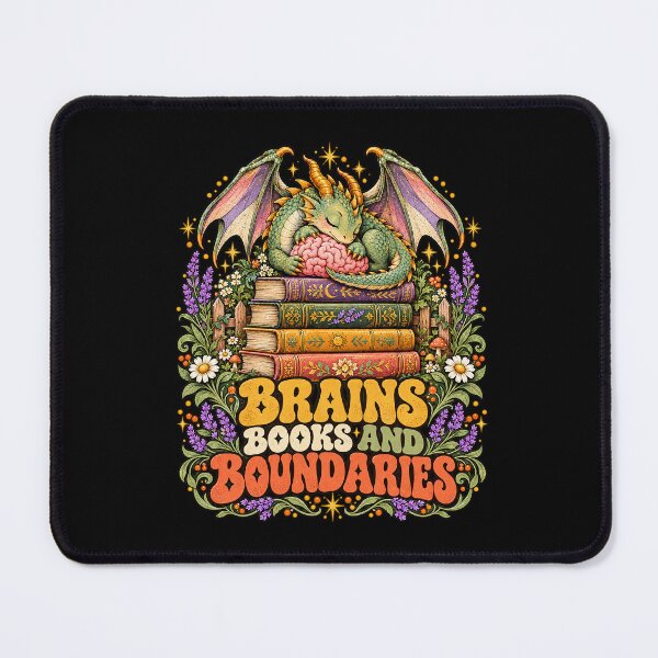 Item preview, Brains Books and Boundaries Cozy Fantasy Dragon designed and sold by DesignStitchery.