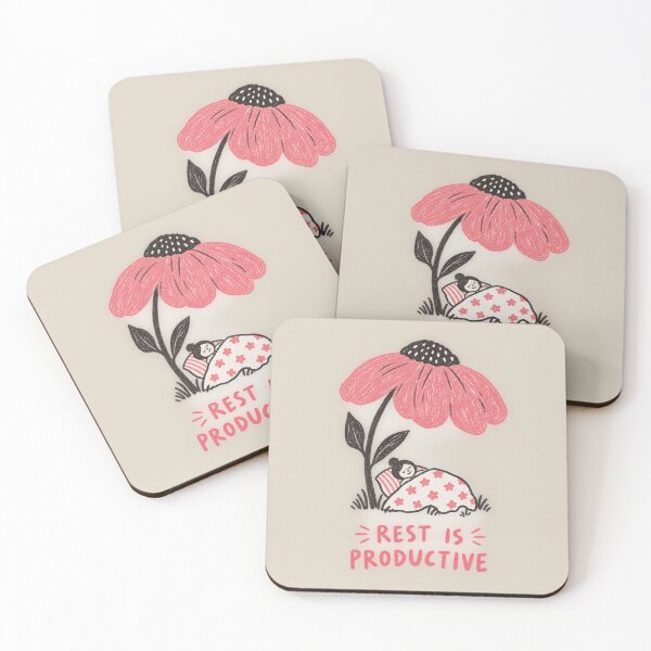 Item preview, Rest Is Productive | Funny Self Care Resting Doodle designed and sold by Moons Studio.
