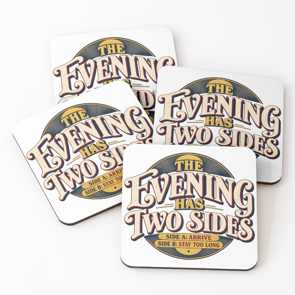 Item preview, The Evening Has Two Sides – Retro Vinyl Party Design designed and sold by Golden Era Studio.