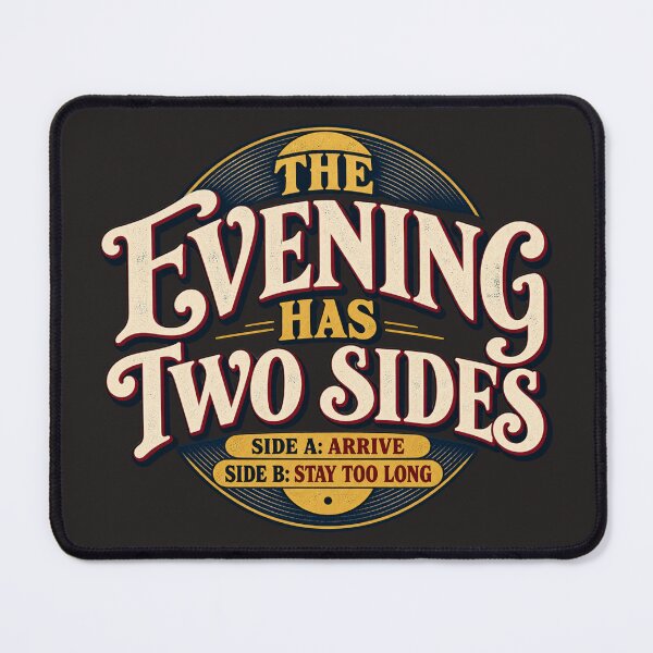 Item preview, The Evening Has Two Sides – Retro Vinyl Party Design designed and sold by Golden Era Studio.