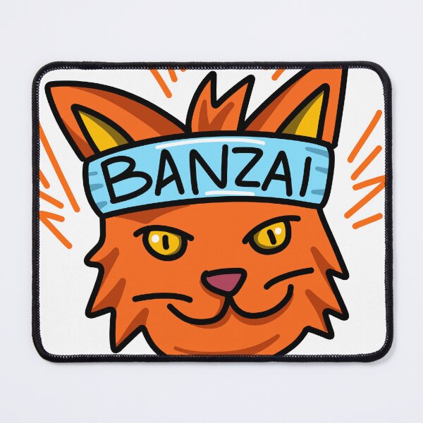 Item preview, Banzai Cat Mood designed and sold by VunkfazeMerch.