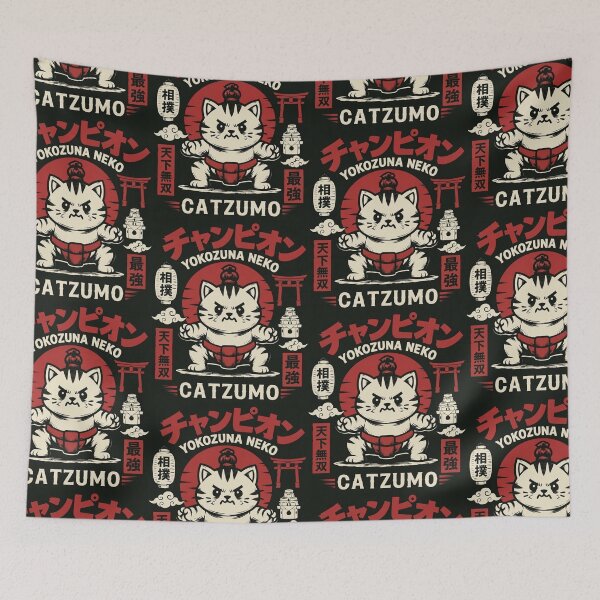 Item preview, Catzumo Yokozuna Neko Muscular Japanese Sumo Champion Cat designed and sold by Mindworx21.