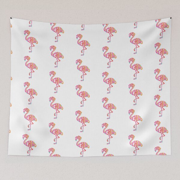 Item preview, Just Chill Flamingo Typography – Colorful Tropical Summer Design designed and sold by CreativeArtisanPrints Shop.