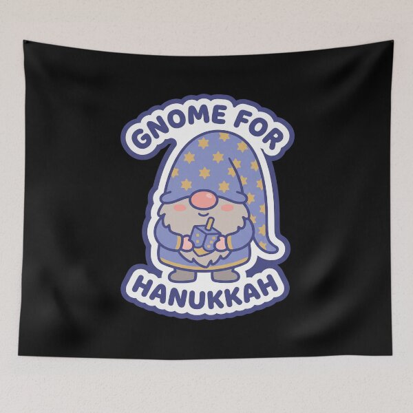 Item preview, Gnome for Hanukkah — Cute Gnome with Dreidel designed and sold by TheCalmEdit.