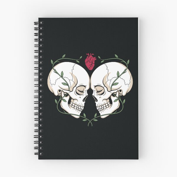 Item preview, Skull Couple Forehead to Forehead Heart Art designed and sold by digizonebydas.