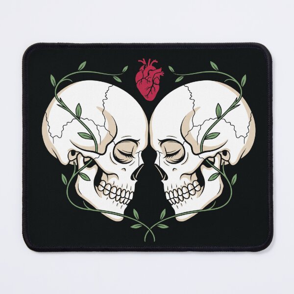 Item preview, Skull Couple Forehead to Forehead Heart Art designed and sold by digizonebydas.