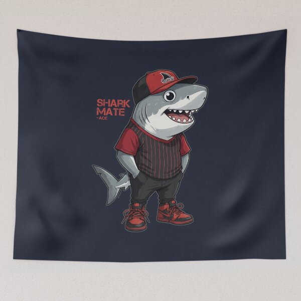 Item preview, Pitch Black Baseball Pitcher Shark designed and sold by HexOne.