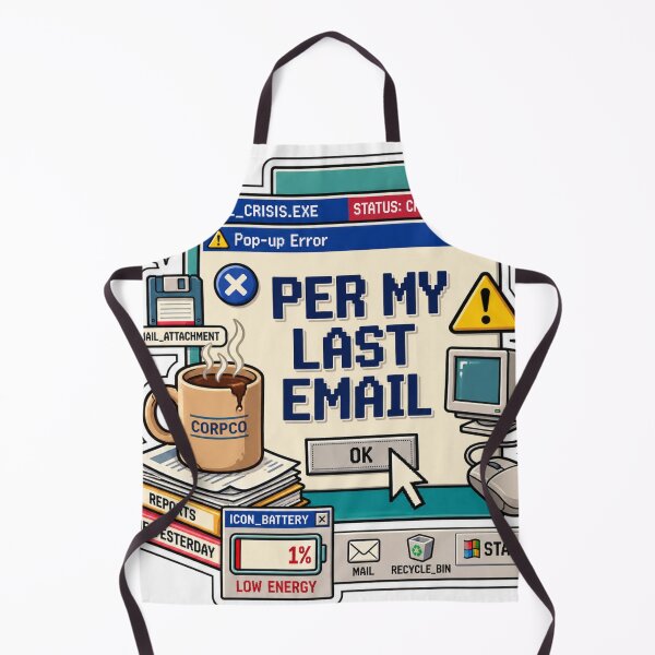 Item preview, Per My Last Email Retro Computer Error Sticker designed and sold by Nicha Studio.