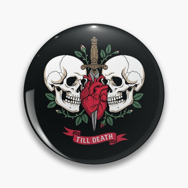 Item preview, Till Death Skull Couple Dagger Heart Art designed and sold by digizonebydas.