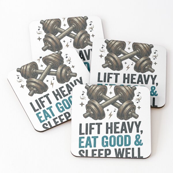 Item preview, Lift Heavy Eat Good Sleep Well Vintage Dumbbell Gym Motivation designed and sold by azkhanstore97.