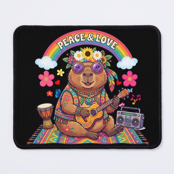 Item preview, Hippie capybara: Peace and love designed and sold by BikTee.