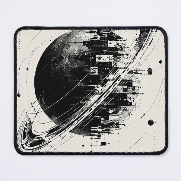 Item preview, Saturn Glitch Cosmic Geometry designed and sold by NordenPosters.