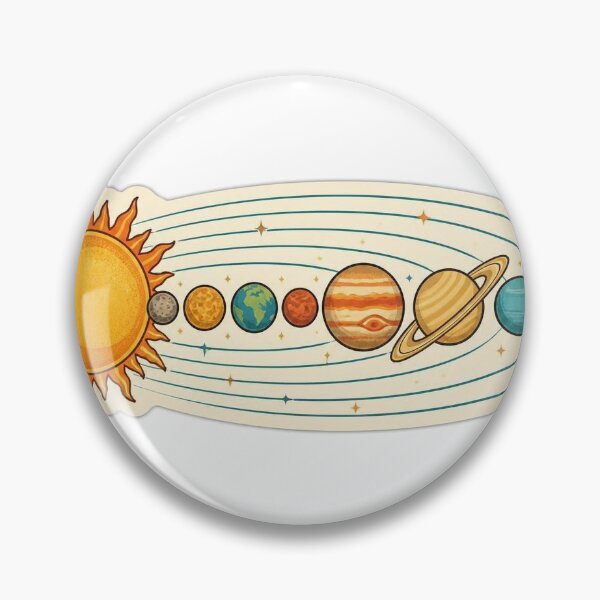 Item preview, Retro Solar System Planets Chart - Educational Astronomy Art designed and sold by LearnFunStore.