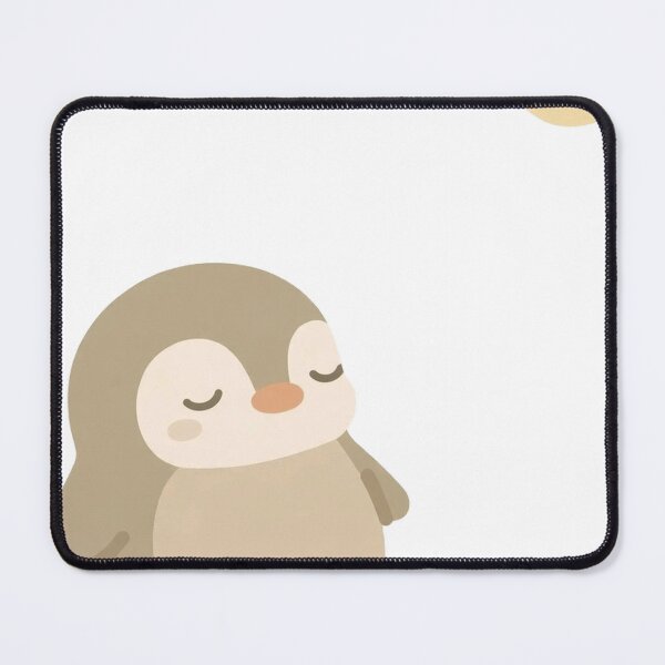 Item preview, Sleepy Penguin with Crescent Moon Minimalist Cozy Art designed and sold by FreshmanJ.