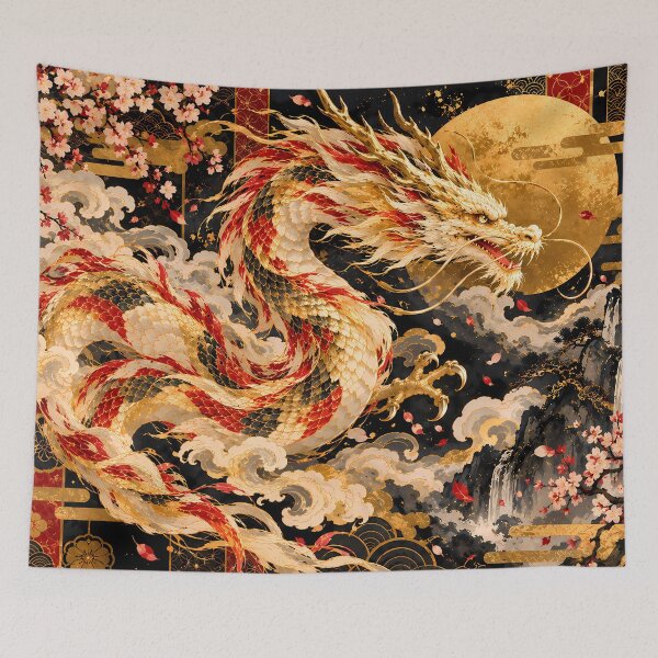 Item preview, Majestic Golden Dragon – Japanese Mythology & Art designed and sold by Neo Japonism Art.