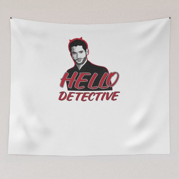 Item preview, Lucifer Morningstar Hola Detective Diseño para fondo blanco designed and sold by propnandracini.