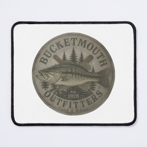 Item preview, Vintage Bucketmouth Outfitters Largemouth Bass Emblem designed and sold by NobleCast .