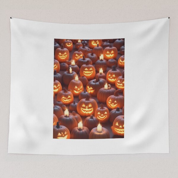 Item preview, Glowing Jack O Lanterns Cute 3D Art designed and sold by ChromaLens.