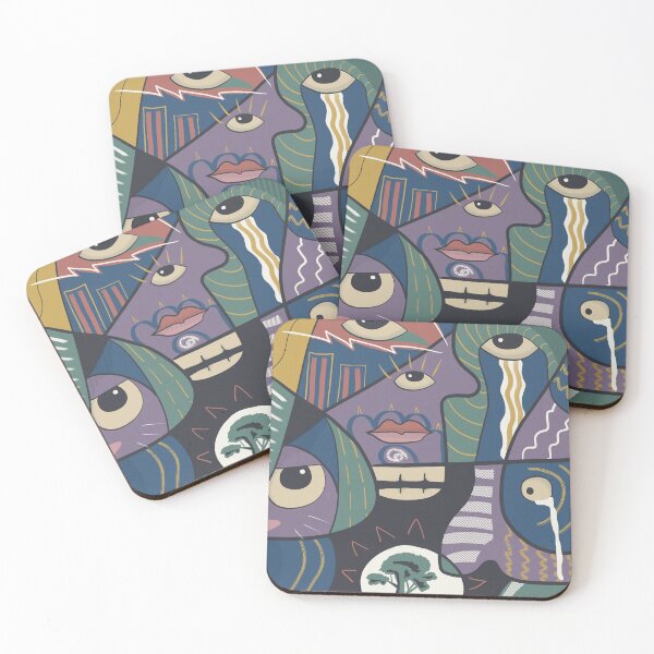 Item preview, Cubist Faces – Abstract Surreal Face Art designed and sold by aekritdeach.