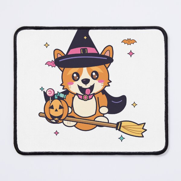 Item preview, Halloween Corgi Broom Flight – Cute Dog Illustration designed and sold by narinzoon.