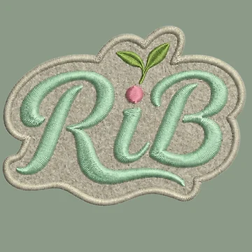 Artwork thumbnail, Mint Retro Script RiB Botanical Patch Graphic by Rib-Brand